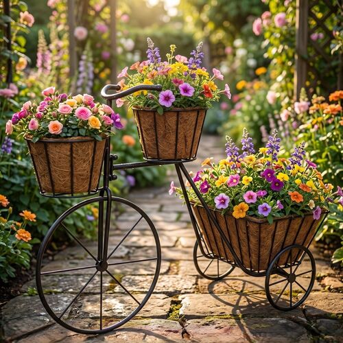 Large tricycle planter.
