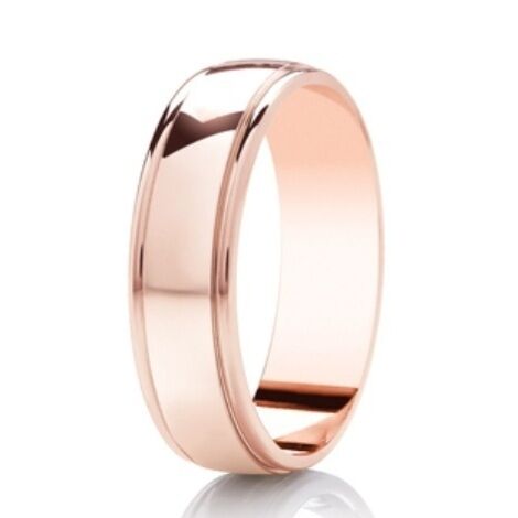 Highly polished court profile ring with parallel grooves