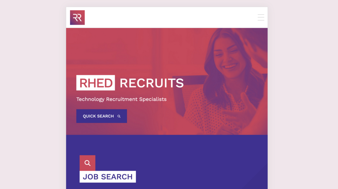 A responsive webfactory recruitment website showing how it looks on tablet view