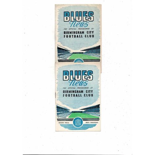 1955/56 Birmingham City v Chelsea Football Programme