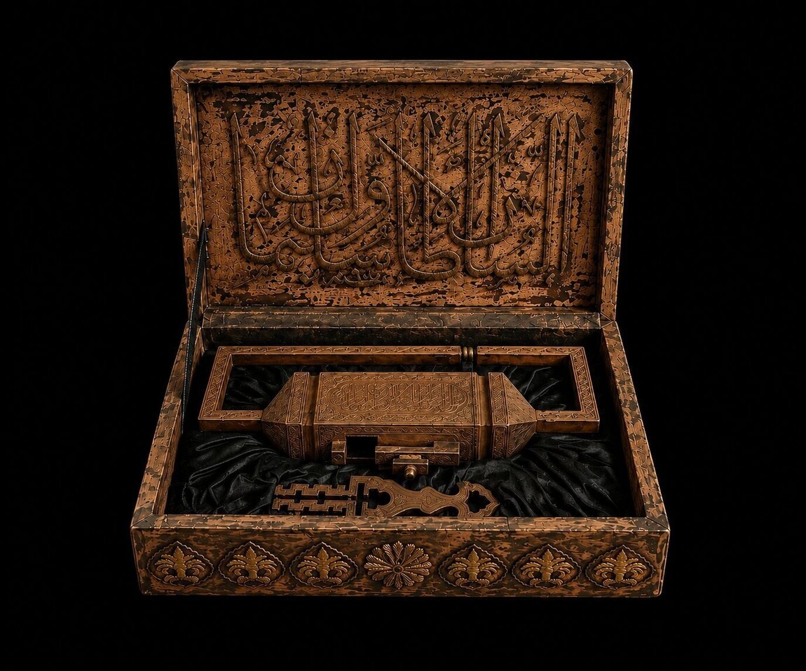 Kabba &amp; Chamber Keys | Kiswah Collection | Kaaba Kiswah panels London | Islamic heritage displays Birmingham | Faith-inspired gifts Manchester