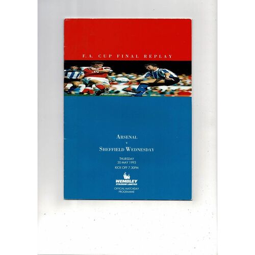 1993 Arsenal v Sheffield Wednesday FA Cup Final Replay Football Programme