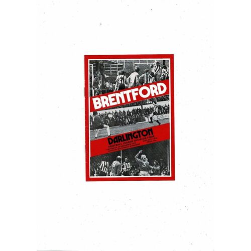 1975/76 Brentford v Darlington Football Programme