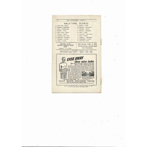 1950/51 Fulham v Sheffield Wednesday Football Programme