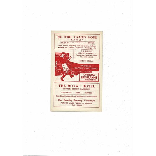 1960/61 Barnsley v Port Vale Football Programme
