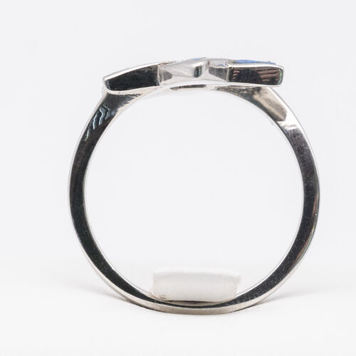 Star design blue opalite stone on 925 sterling silver ring