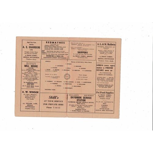 1966/67 Arnold v Skegness Town Midland League Football Programme