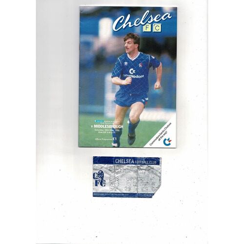 1988 Chelsea v Middlesbrough Play Off Football Programme + Match Ticket