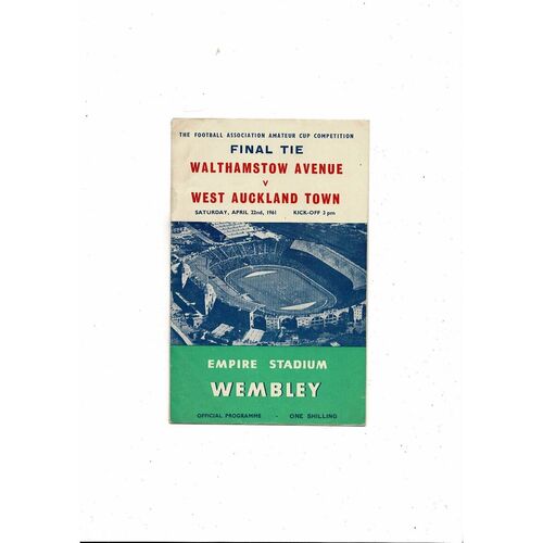1961 Walthamstow Avenue v West Auckland Town Amateur Cup Final Football Programme