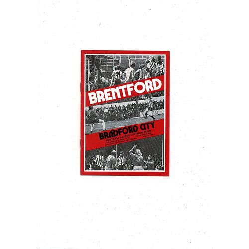 1975/76 Brentford v Bradford City Football Programme