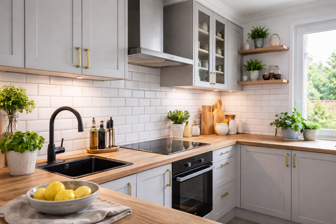 A Modern kitchen with budget-friendly upgrades