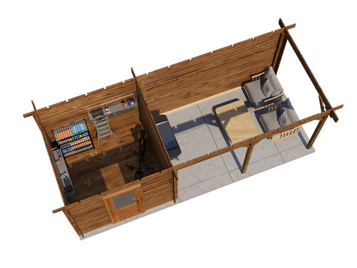 250cm x 250cm + 400cm Veranda