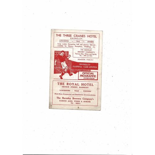 1960/61 Barnsley v Grimsby Town Football Programme