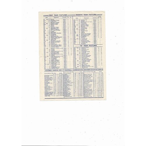 1955/56 Tottenham Hotspur v West Ham United FA Cup Football Programme