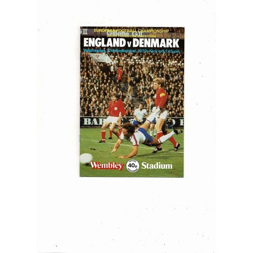 1979 England v Denmark Football Programme
