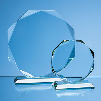 Jade Glass Facetted Octagon Award (11.5cm x 15mm)