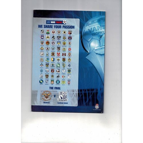 2004 Blackpool v Southend United LDV Vans Trophy Final Football Programme