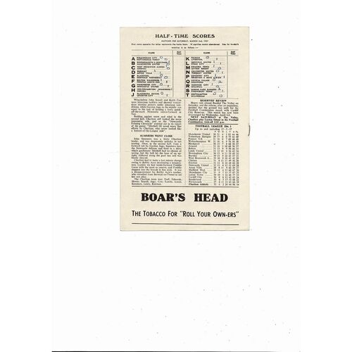1956/57 Charlton Athletic v Portsmouth Football Programme
