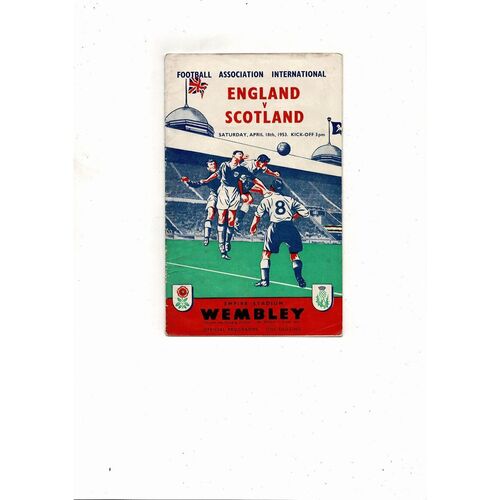 1953 England v Scotland Football Programme
