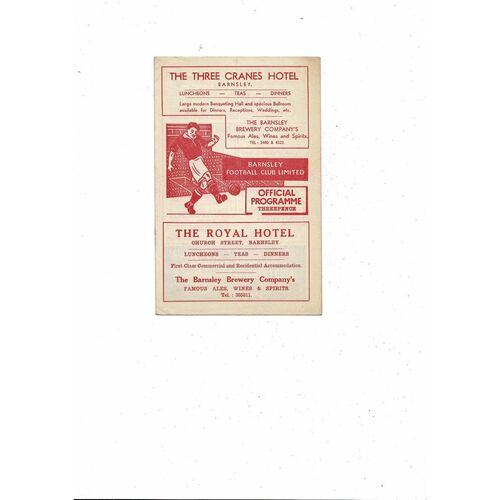 1956/57 Barnsley v Fulham Football Programme