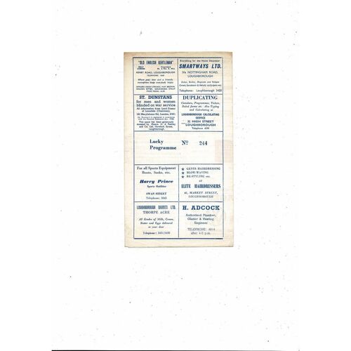 1964/65 Loughborough United v Goole Town Football Programme