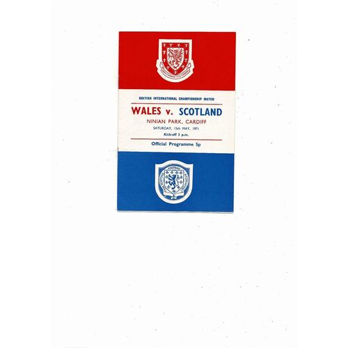 1971 Wales v Scotland International Football Programme @ Cardiff City