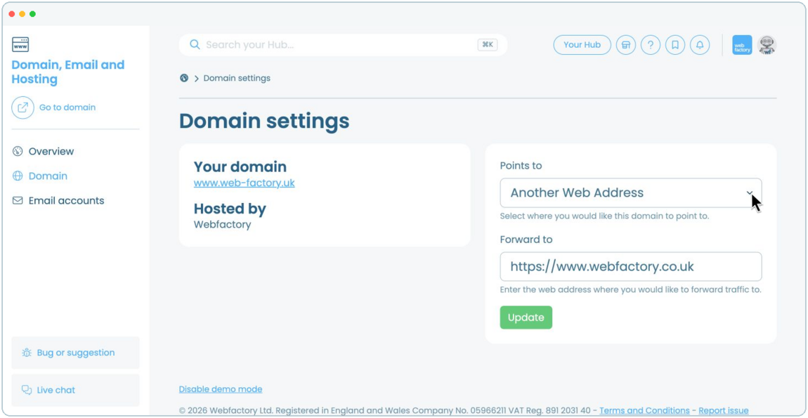 How to choose where your domain points | Webfactory Support | Webfactory