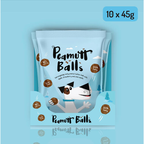 Case of Peamutt Butter Balls Dog Treats 10 x 45g