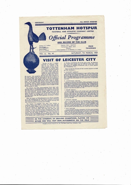 Football Programmes being listed today