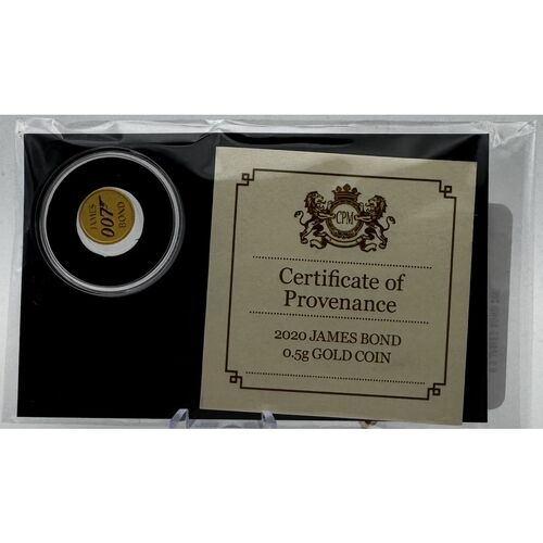 2020 James Bond gold coin - Perth mint