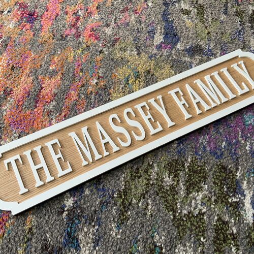 Personalised Oak Street Style Sign – 3D Wooden Home Decor Plaque