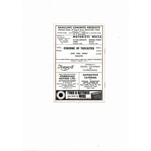 York City v Bangor City FA Cup Replay Football Programme 1969/70