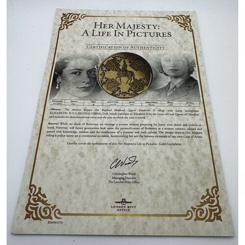 QE11 life in pictures 9ct gold completer coin