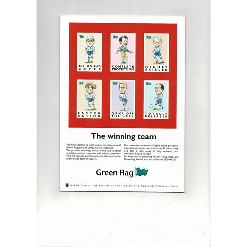 1997 England v Georgia Football Programme