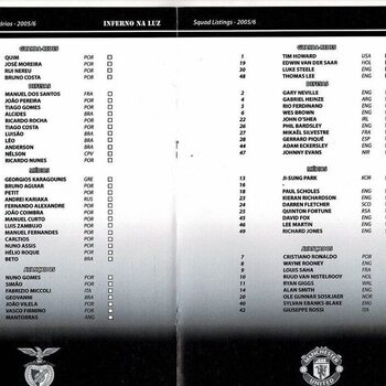 SL Benfica v Manchester United Champions League Football Programme & Official Match Souvenir Magazine 2005/06