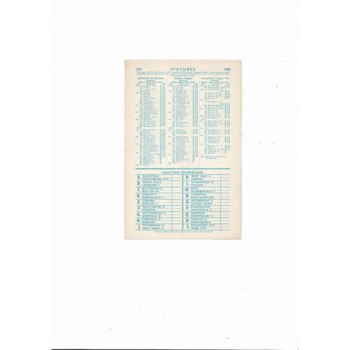 Manchester City v Barnsley Central League Football Programme 1961/62