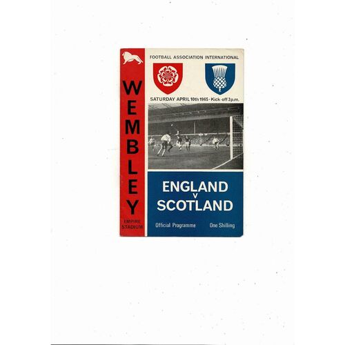 1965 England v Scotland Football Programme