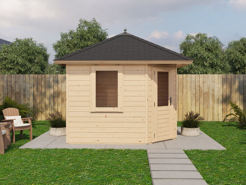 3.0mtr x 3.0mtr 44mm walled Pyramid Roof Cabin