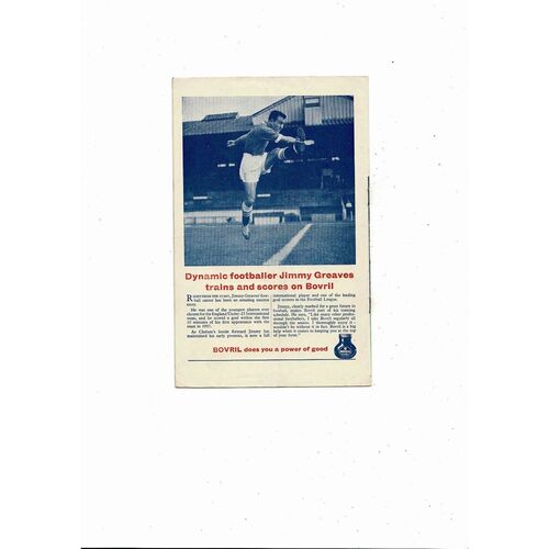 1960 England v Yugoslavia Football Programme