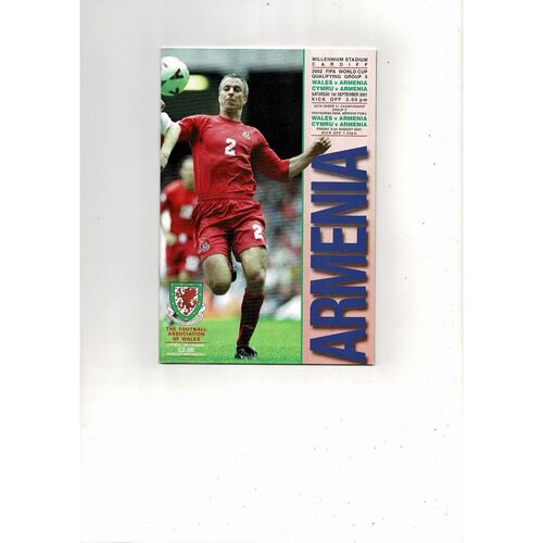 2001 Wales v Armenia World Cup Football Programme