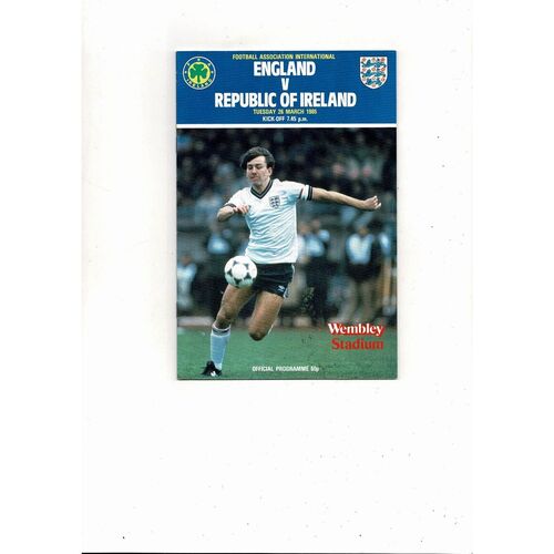 1985 England v Republic of Ireland Football Programme