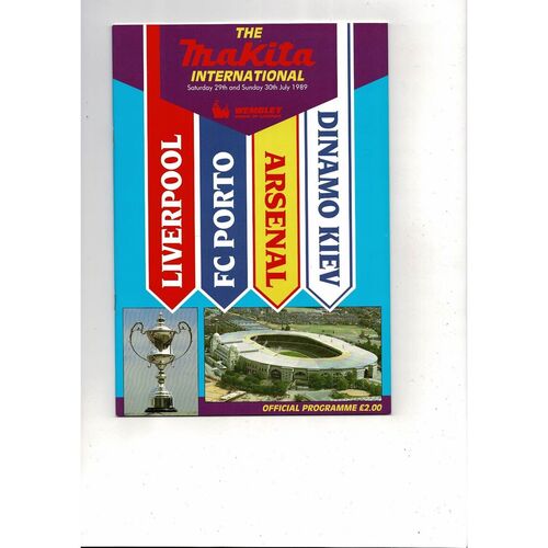 1989 Makita Tournament Football Programme Arsenal, Liverpool, Porto & Kiev