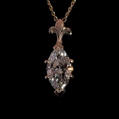 Certified Marquise diamond pendant