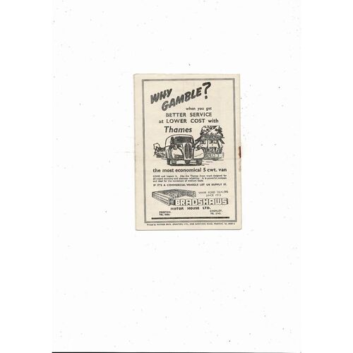 1953/54 Preston v Leicester City FA Cup Replay Football Programme