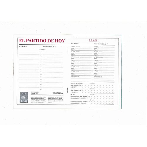 Real Madrid v Porto European Cup Football Programme 1987/88