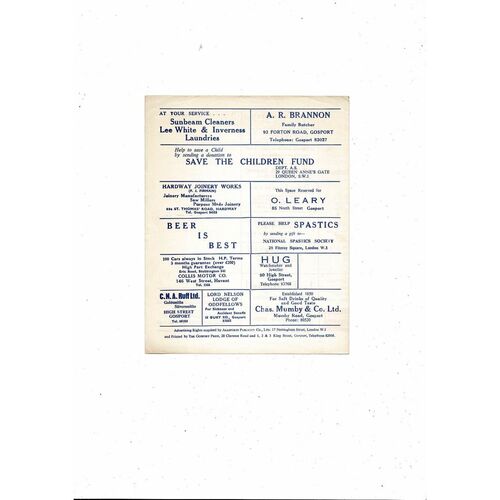 1967/68 Gosport Borough v Hawker Siddeley Hampshire League Football Programme