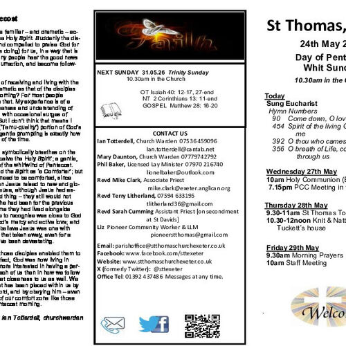 Pew Sheet | The Parish of St Thomas, Exeter