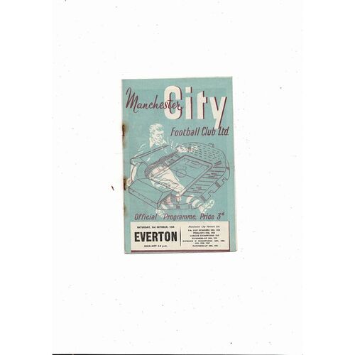 1954/55 Manchester City v Everton Football Programme