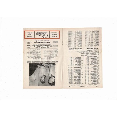 1955/56 Wolves v Manchester United Football Programme