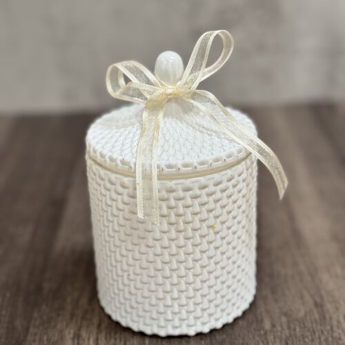 White Raindrop Geo Candle (slight damage)